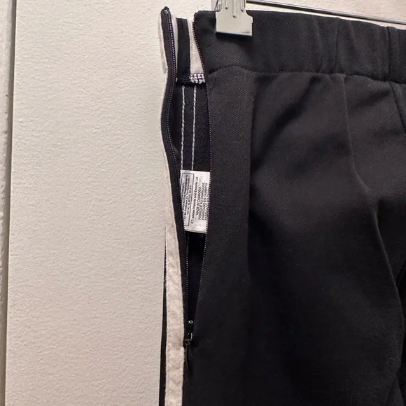 Adidas Black Flared Bell BottomJoggers with White Stripes - Picture 3 of 5